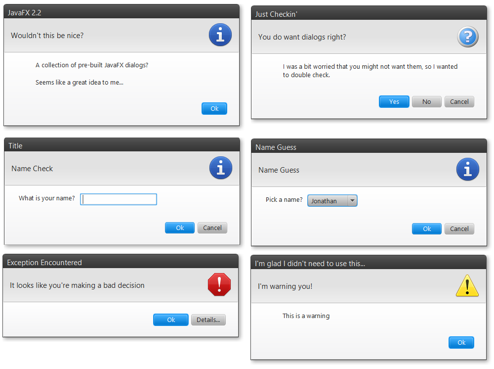 dialogs